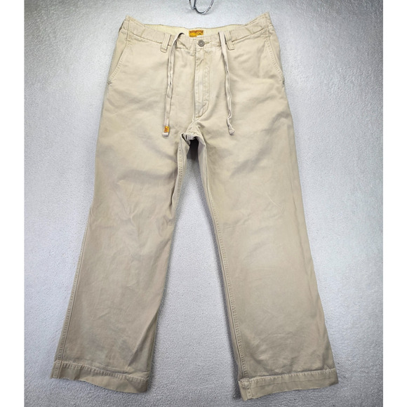 Abercrombie & Fitch Other - VTG Abercrombie Fitch Pants Officer Chino Men 34x30 Khaki Drawstring Preppy Y2k